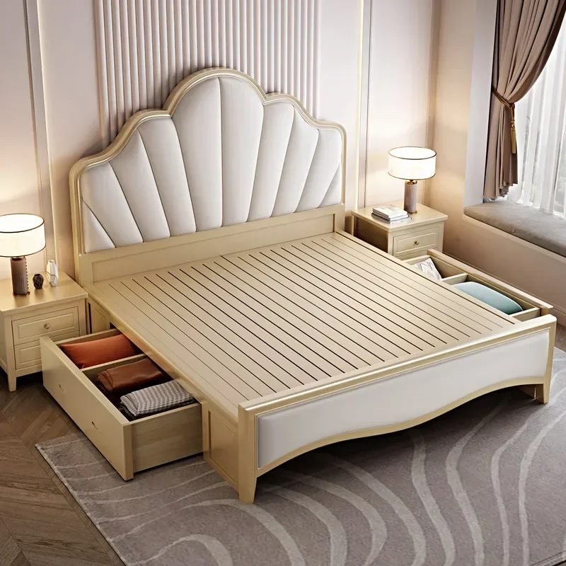 For Design Double Bed Frame Sale Wooden Adult Modern Bases Bed Frames Bedroom Headboards Muebles De Dormitorio Home Furniture