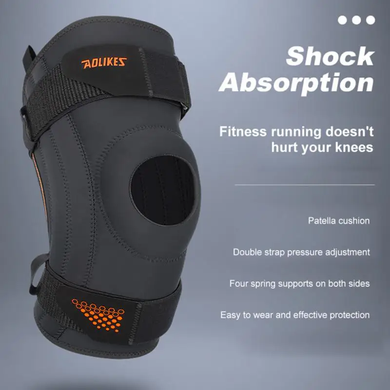 

Spring Support Running Knee Pads Basketball Hiking Compression Shock Absorption Breathable Meniscus Knee Protector