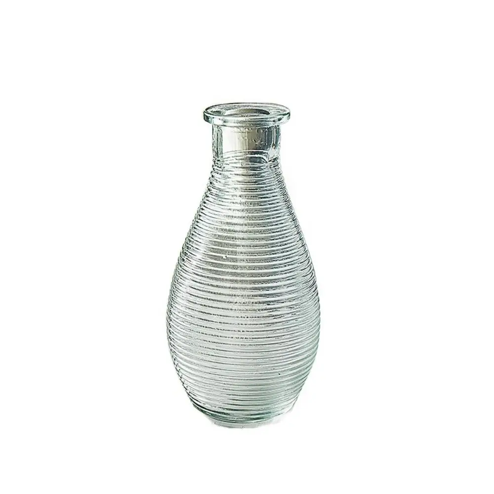

Creative Simple Vintage Embossed Vase Embossed Printing DIY Transparent Hydroponics Vase Glass Creaft Mini Glass Vase Home Decor