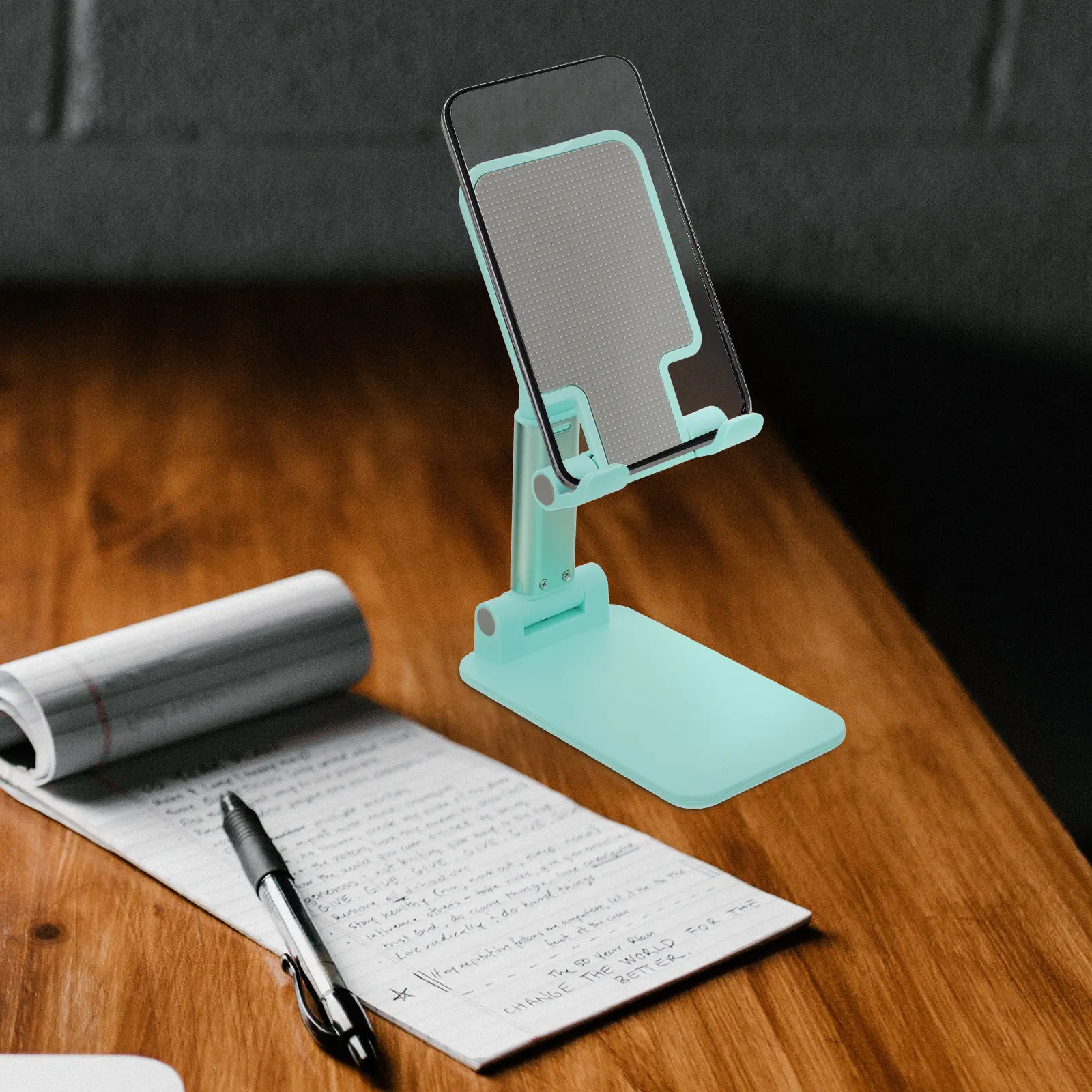 

Folding Desktop Phone Stand Height Angle Adjustable Stable Silicone Pad Mobile Phone Holder for Tablet Smartphone Travel Use