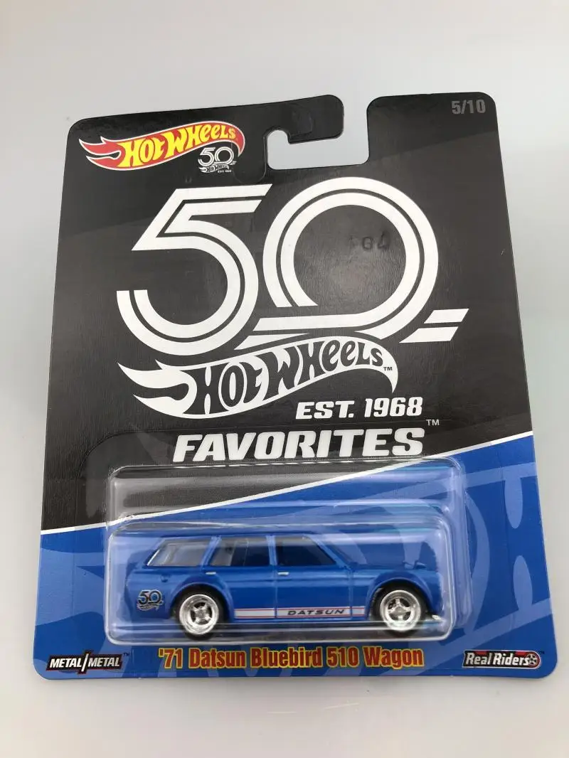 HOT WHEELS 1:64 71 Datsun Bluebird 510 Wagon 50th anniversary Collection of die-cast alloy trolley model ornaments