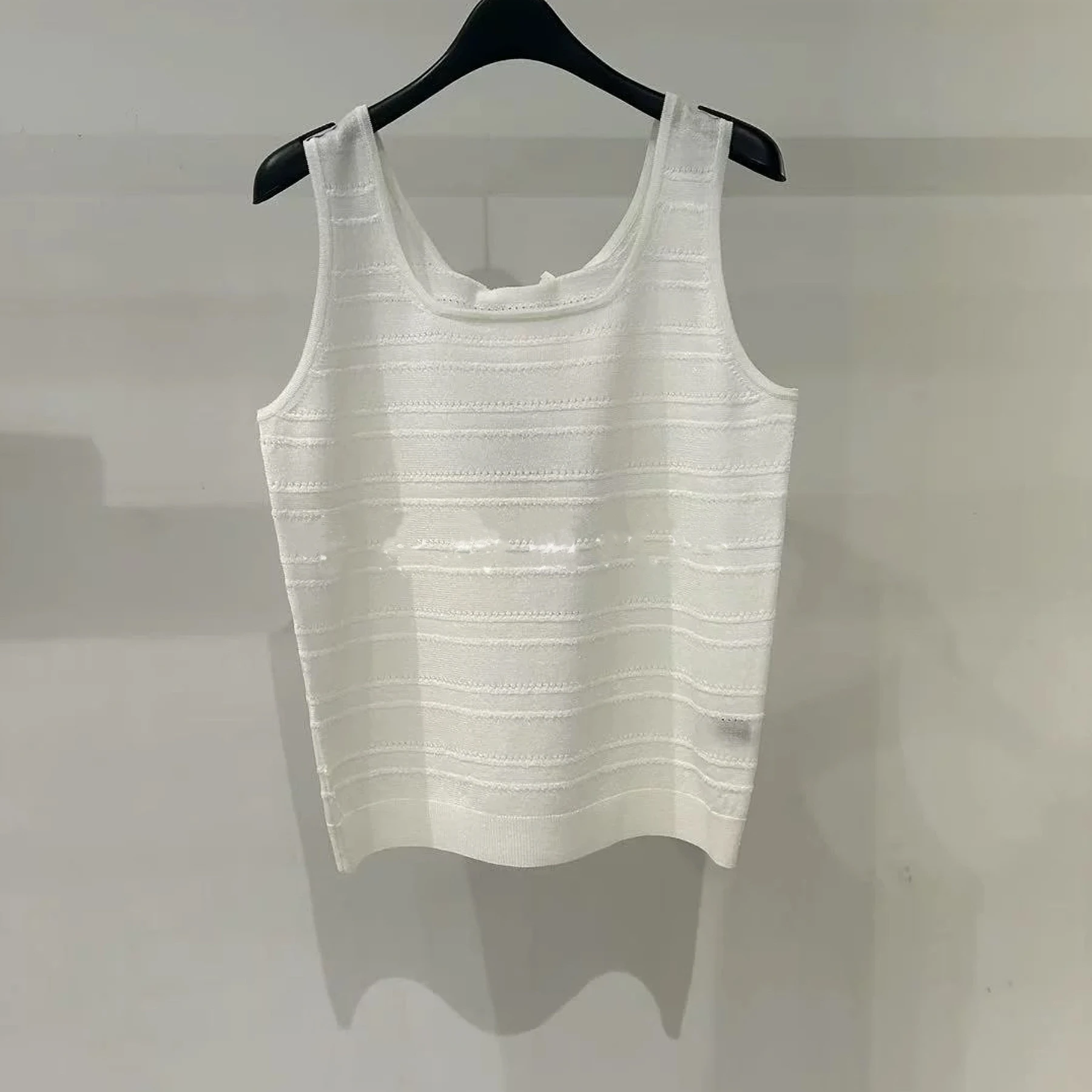 Coreano único Ca25 verano simple a juego cremallera rayas sudadera con capucha de punto cardigan chaleco conjunto viaje Sle longitud regular puro...