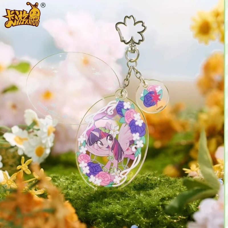 KAYOU Genuine My Little Pony Magic Garden Series Acrylic Metal Buckle Collection Pendant Anime Periphery Toy Pendant Gift