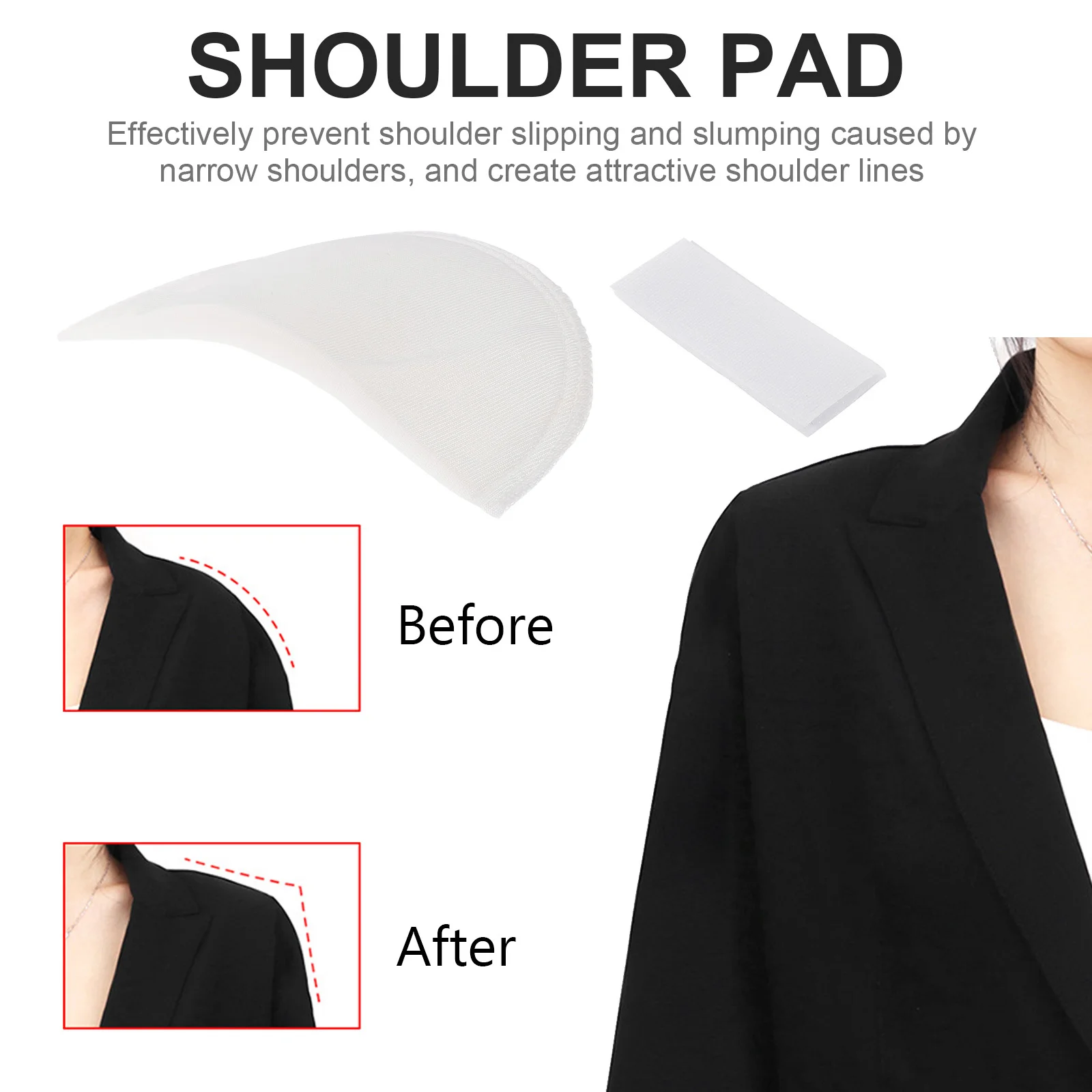 

2Pairs Sponge Shoulder Pads Anti Slip Suit Shoulder Pads Women Clothing Accessory Nonslip Enhancer Clothing Accessory