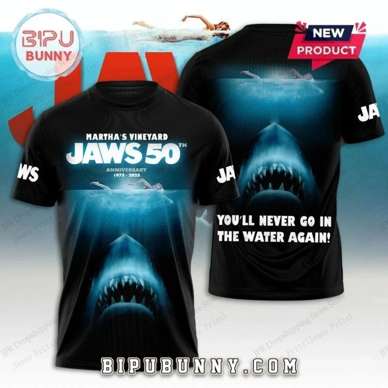 Movie Jaws 3D Printed T-shirt Men Women Fashion Shark T shirt Sports Hip Hop Short Sleeve Tops Tees Kids Clothing Street Costume image 6