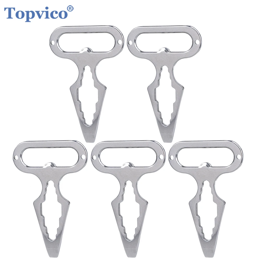 Ouvre-bouteille en acier inoxydable, 5 pièces/paquet, porte-clés, outils d\'auto-défense, fournitures de défense personnelle, sécurité