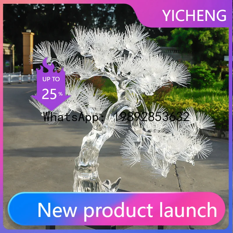 

W7-Transparent Welcoming Pine Floor Ornament Large Artificial Tree Trunk Landscaping Sculpture