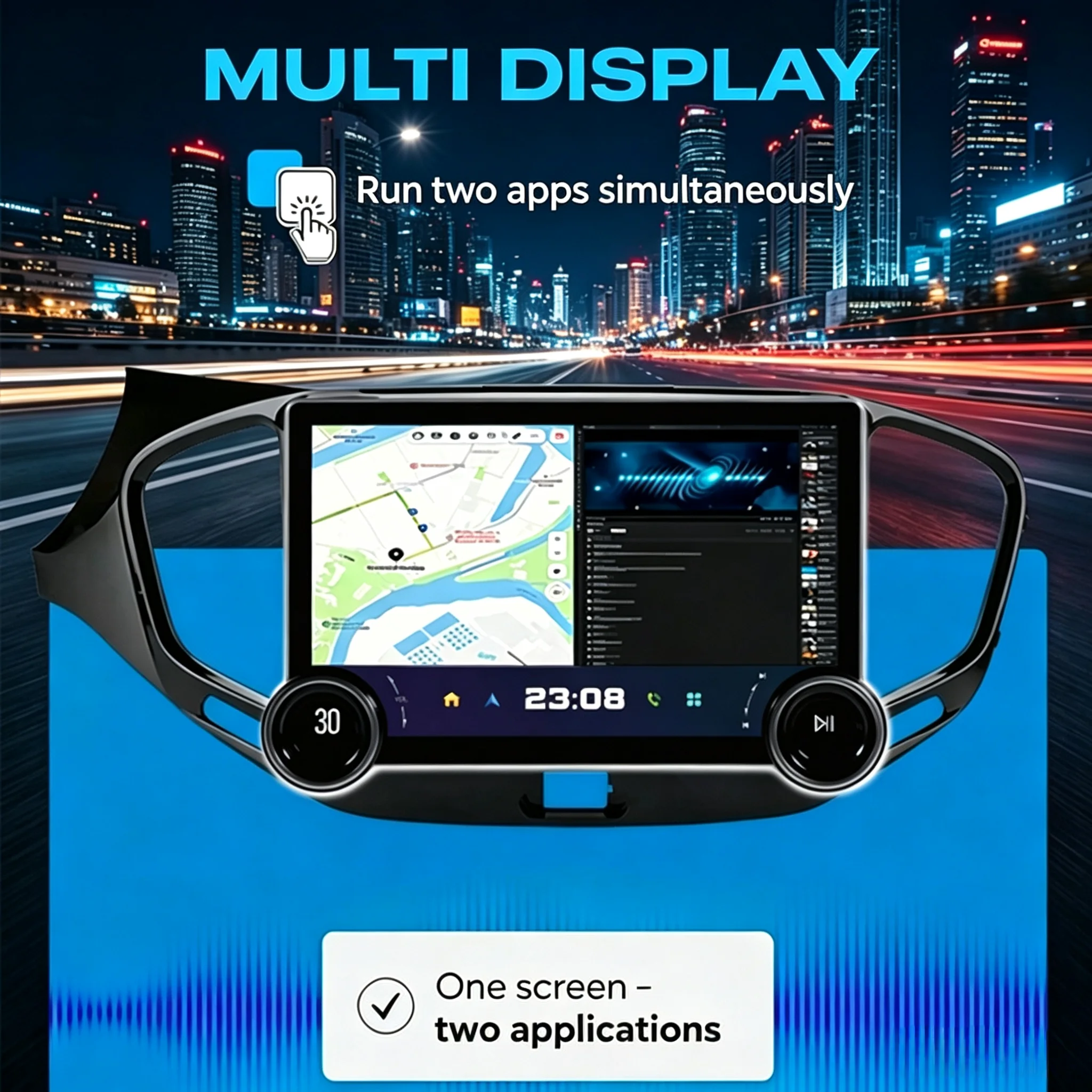 For LADA Vesta 2015-2022 11.8inch Diamond 2K Screen Android Car Radio 2Din Multimedia Player Double Knob GPS Car Audio