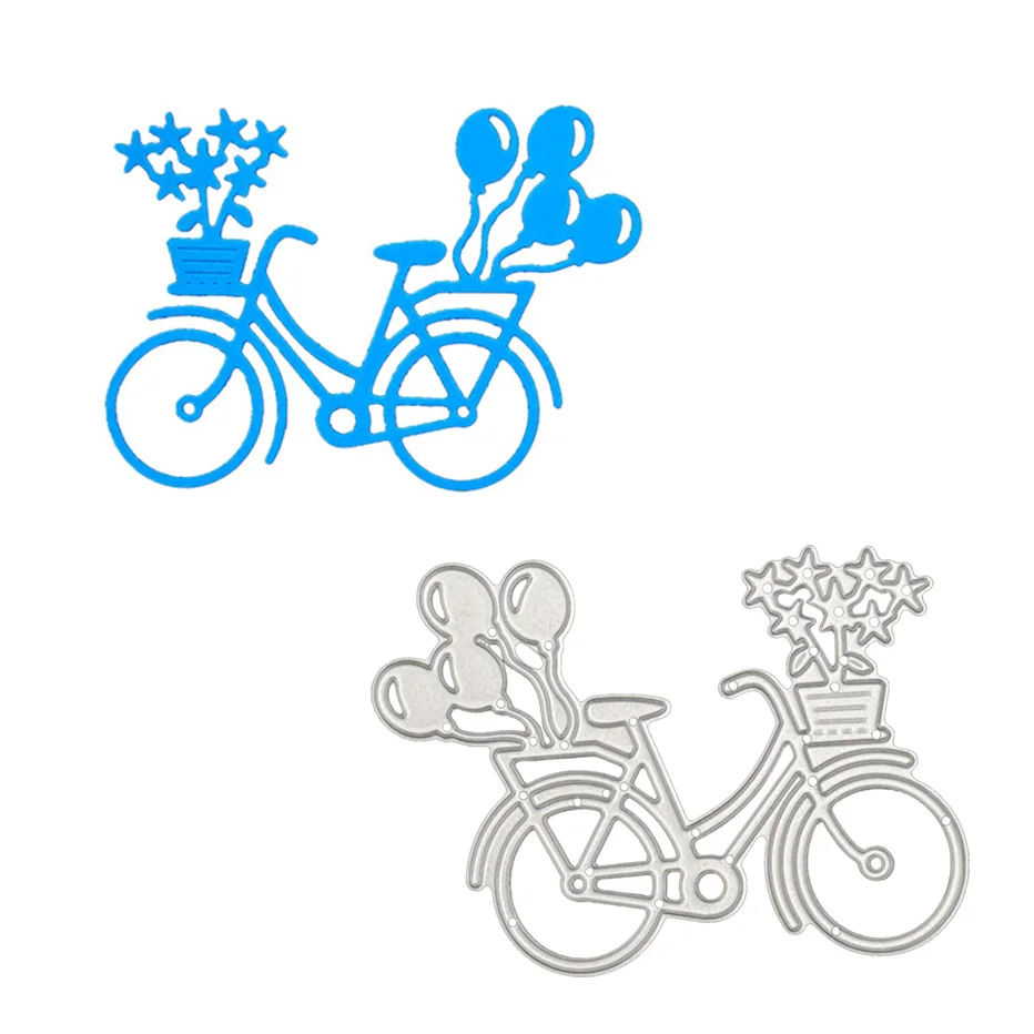 Bicycle with Balloons Metal Cutting Dies for DIY Scrapbooking and Card Making Decor Embossing Craft Die Cut