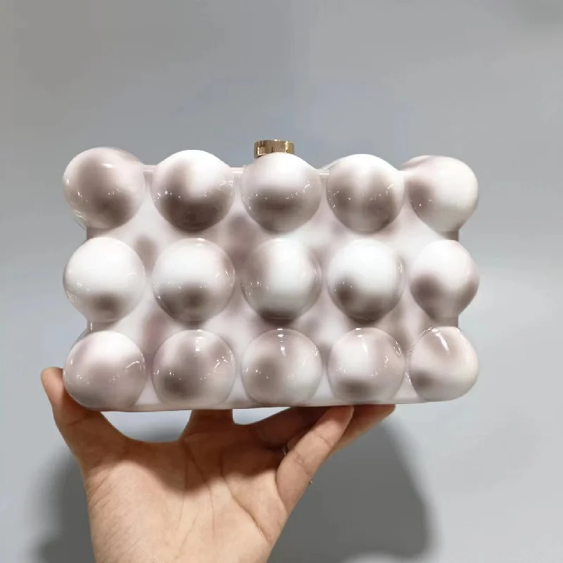 Wavy Pearl Clutch Purse Luxury For Women Evening Bag Wedding Party Acrylic Shoulder Crossbody Promotion Fashion Shell Hand Bags