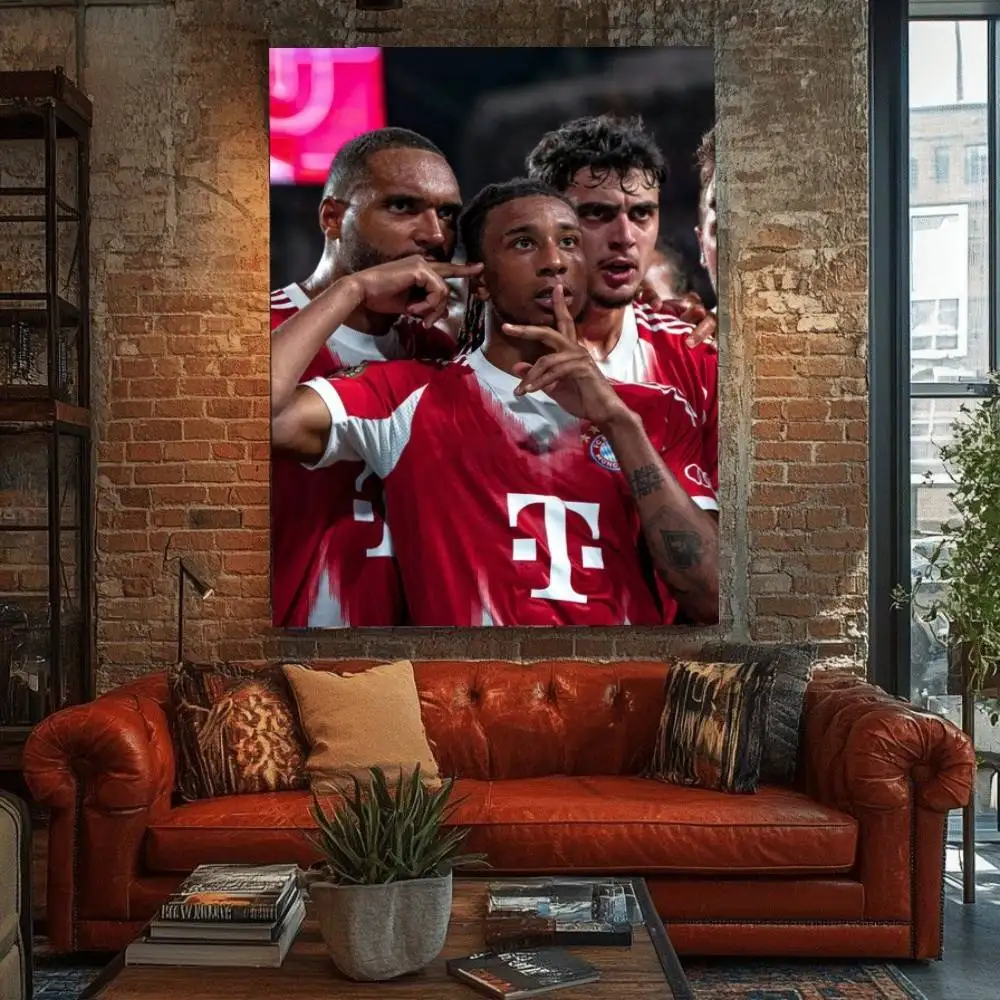 ملصق أبطال بايرن ميونيخ، ملصق فني ذاتي اللصق مقاوم للماء، ديكور جدار غرفة القهوة والبار #5