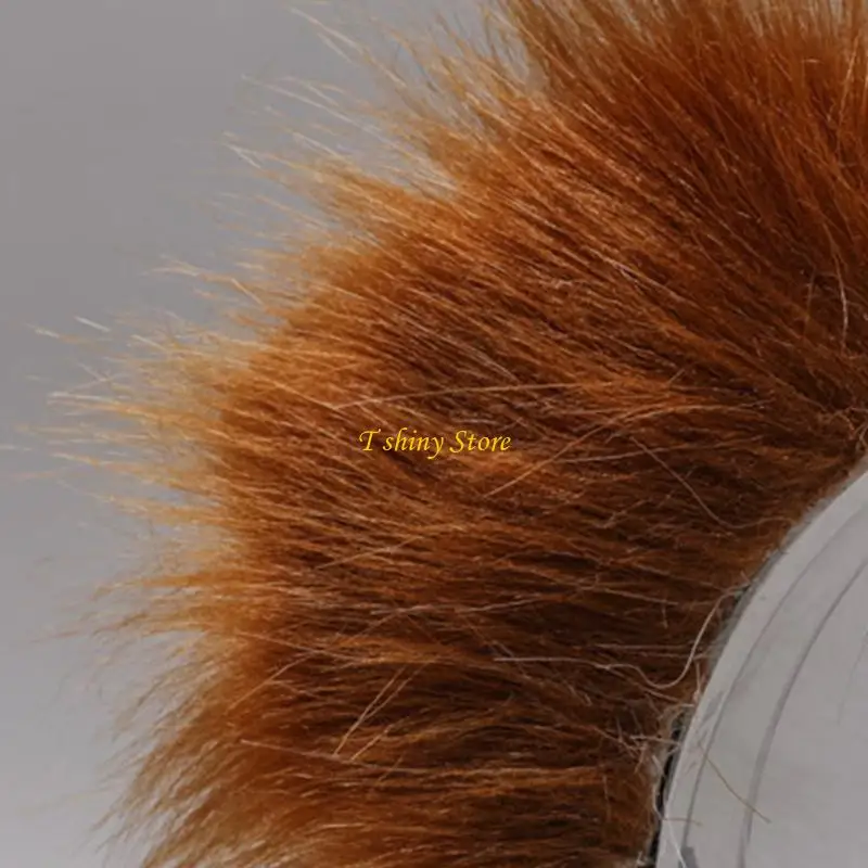 N58F غطاء رأس من القطيفة على شكل آذان كلب، أغطية رأس مصنوعة يدويًا للفتيات بتصميم الرسوم المتحركة التنكرية