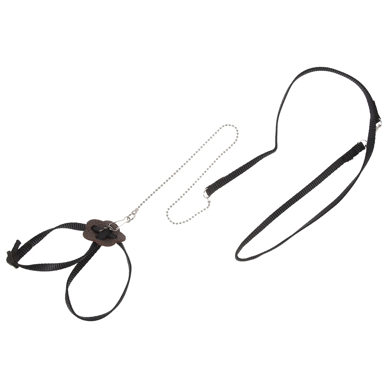 Premium Pet Traction Rope Adjustable Turtle Lizard Hamster Faux Leash Turtle Lead Finger Loop Black Size S