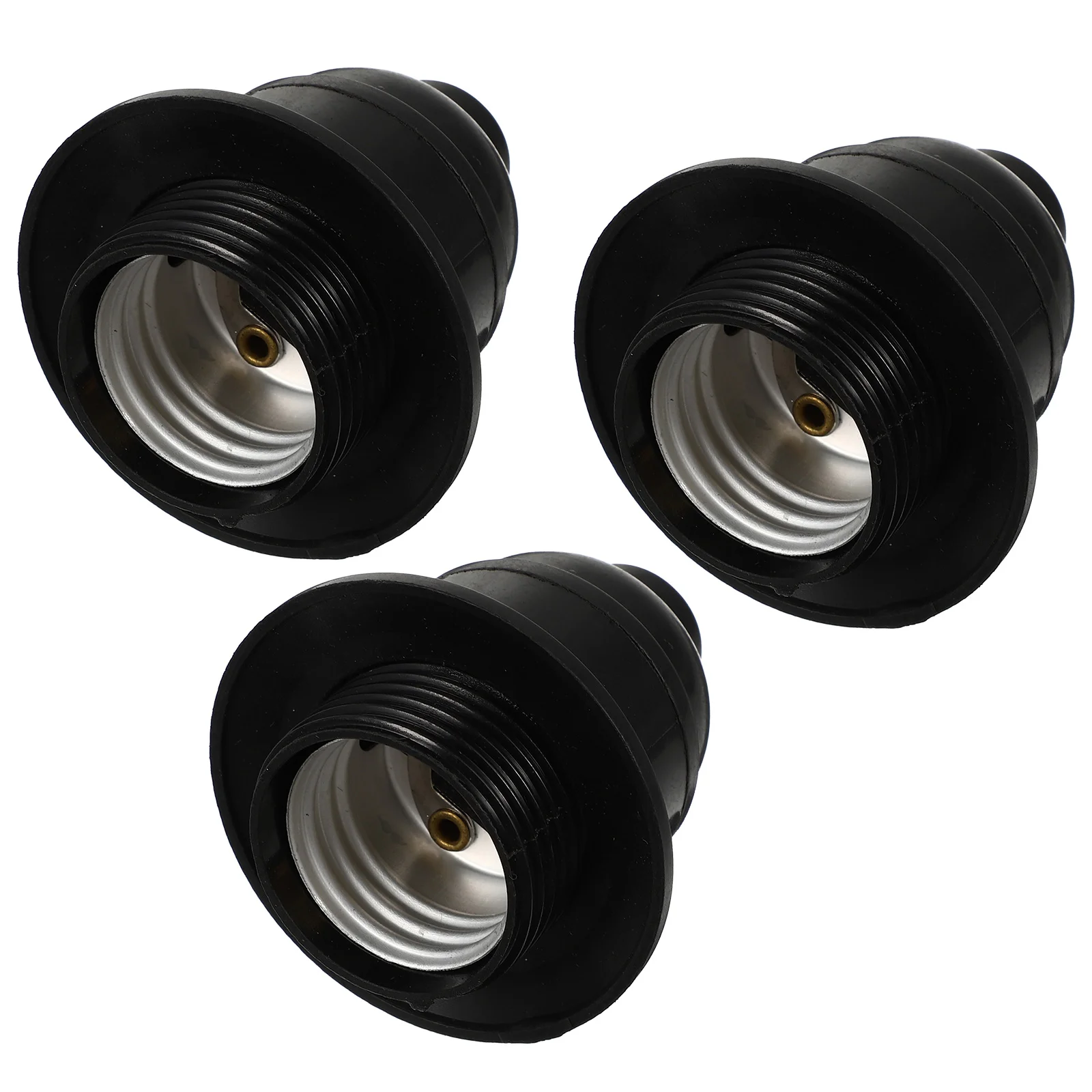 3 Pcs Keyless Bakelite Socket Adapter Light Bulb High Temperature Plastic Electricity Replacement E26 Lamp Holder