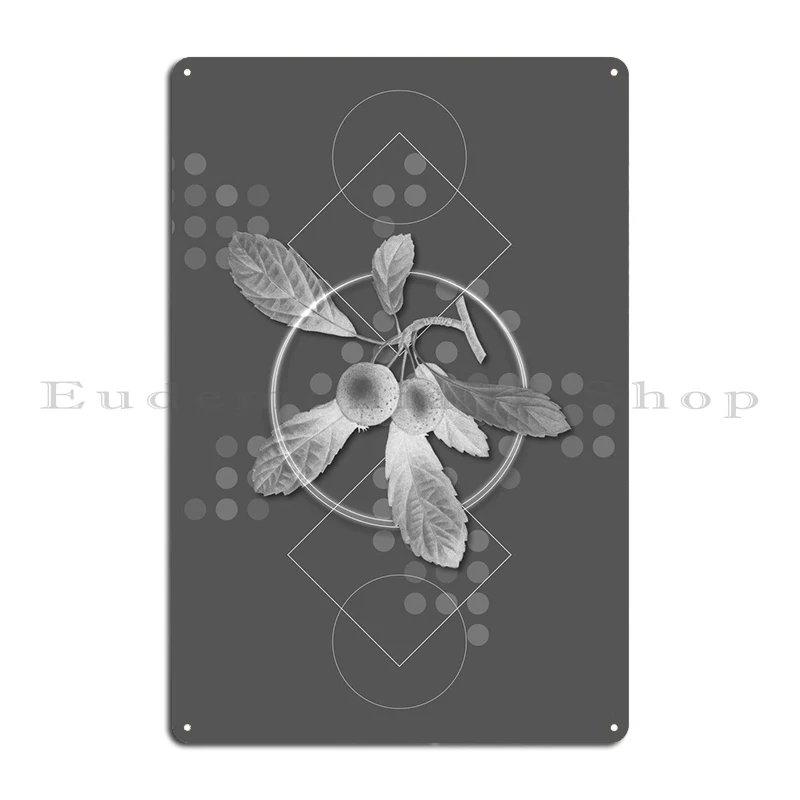 Geometric Gray Crabapple Metal Sign Party Plaques Cinema Design Cinema Tin Sign Poster