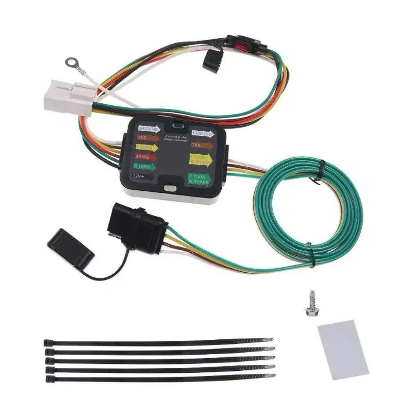 2‑Wire To 3‑Wire Trailer Light Converter 4‑Pin Flat Socket Signal Separation Adapter XV 2013 SUV Caravan Towing Repair Accessory