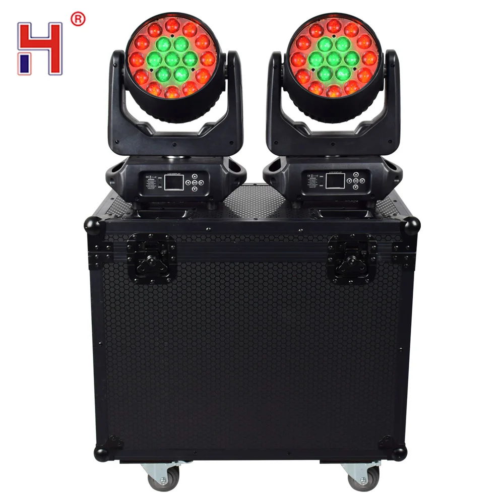 

HongYi 19x15W LED Moving Head RGBW Beam Wash Circle Control Stage Light Effect Professional Projector For DJ Disco Party Wedding