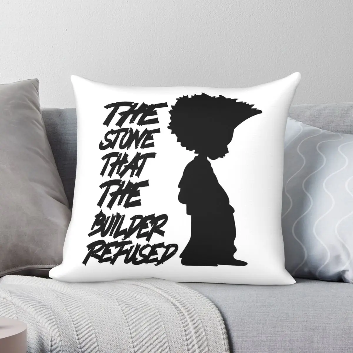 The Boondocks Huey Freeman Pillowcase Polyester Linen Velvet Creative Zip Decorative Car Cushion Cover Wholesale