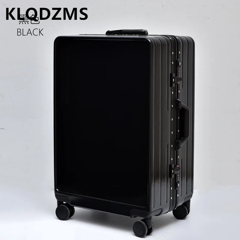 KLQDZMS ใหม่กระเป๋าเดินทาง 20 "ABS + PC Boarding Box 24" 26 นิ้วรถเข็นอลูมิเนียมกรอบรหัสผ่านกล่อง Universal ล้อกระเป๋าเดินทาง