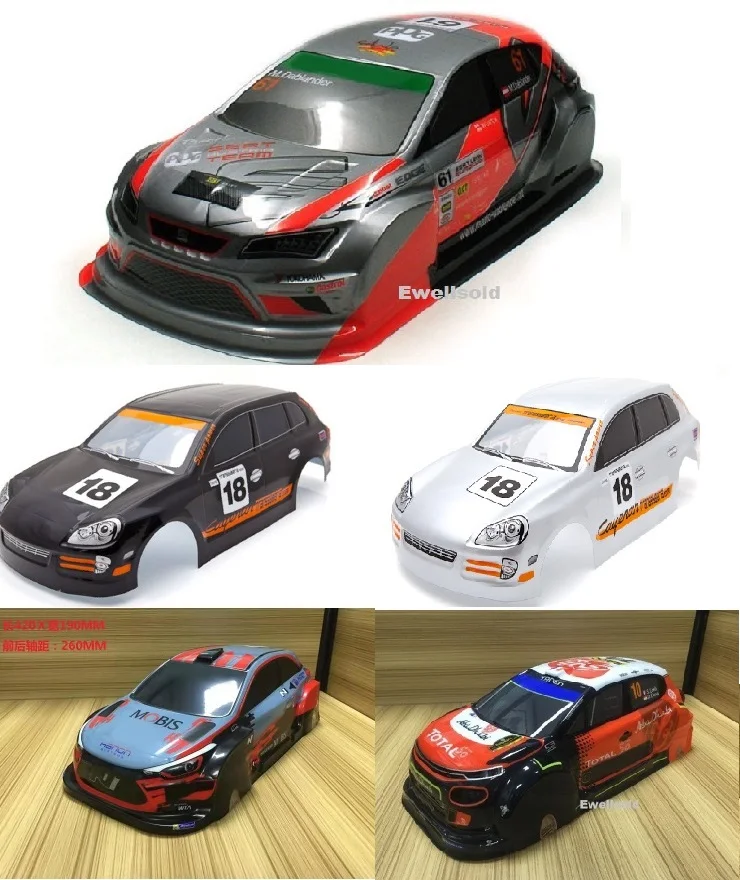 9 stylów PVC SUV malowana karoseria/akcesoria do 1/10 RC wyścigi driftowe samochody 94123 190/195/200mm szerokość 255/260mm rozstaw osi