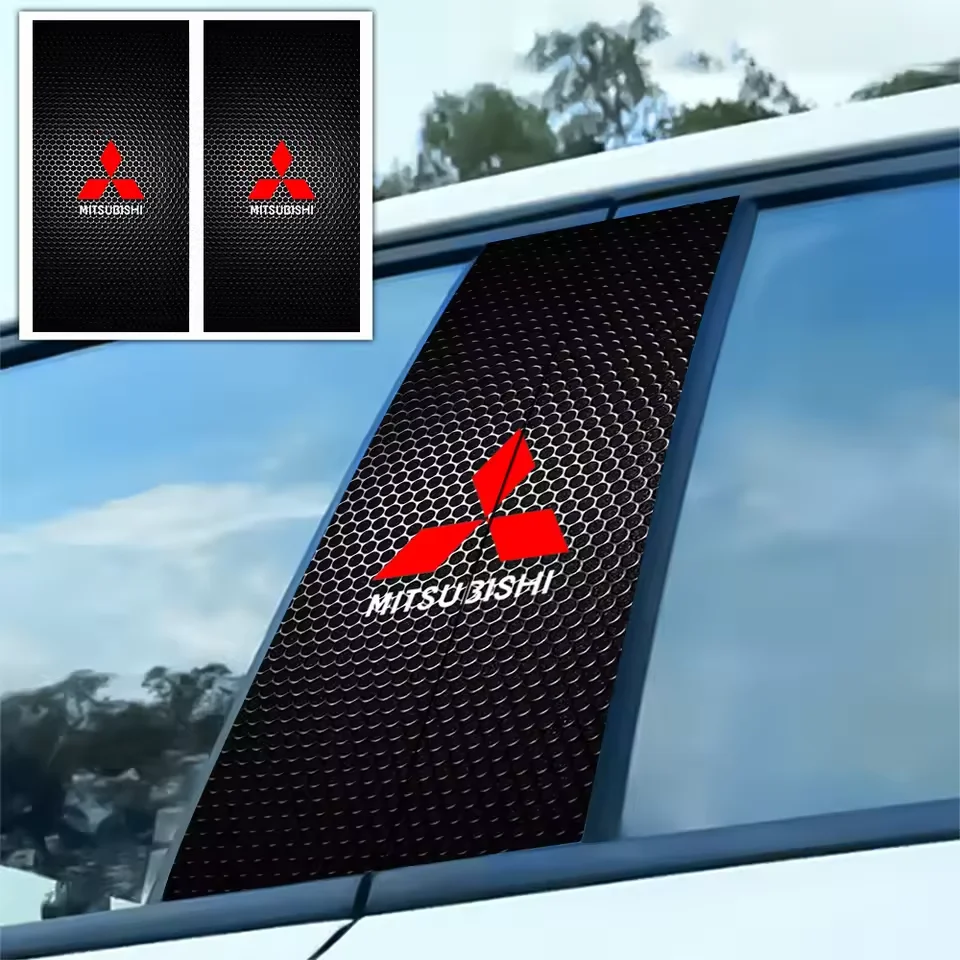 2 Piezas de Adhesivos para Pilar B de Coche, Cubiertas Decorativas para Columna Central, Accesorios Exteriores para Mitsubishi 9 Ralliart X EX ASX L200 Colt Outlander