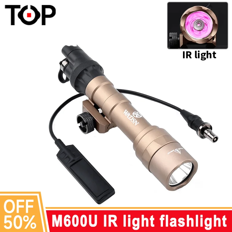 Wadsn Airsoft Tactical M600 M600U IR Illuminator Flashlight IR LED Lighting Hunting Weapon Light With Dual Function Switch Cap