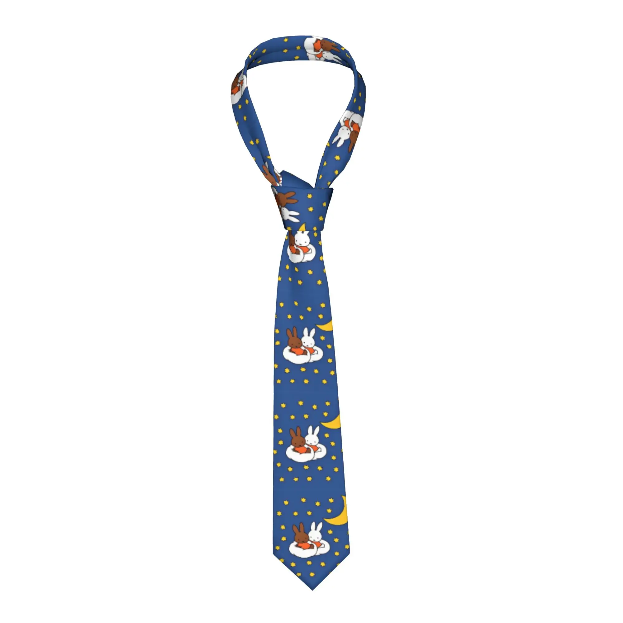 Cute Cartoon Pattern Miffyy  Men Neckties Silk Polyester 8 cm Classic  Neck Tie for Men Accessories Gravatas Wedding  Party