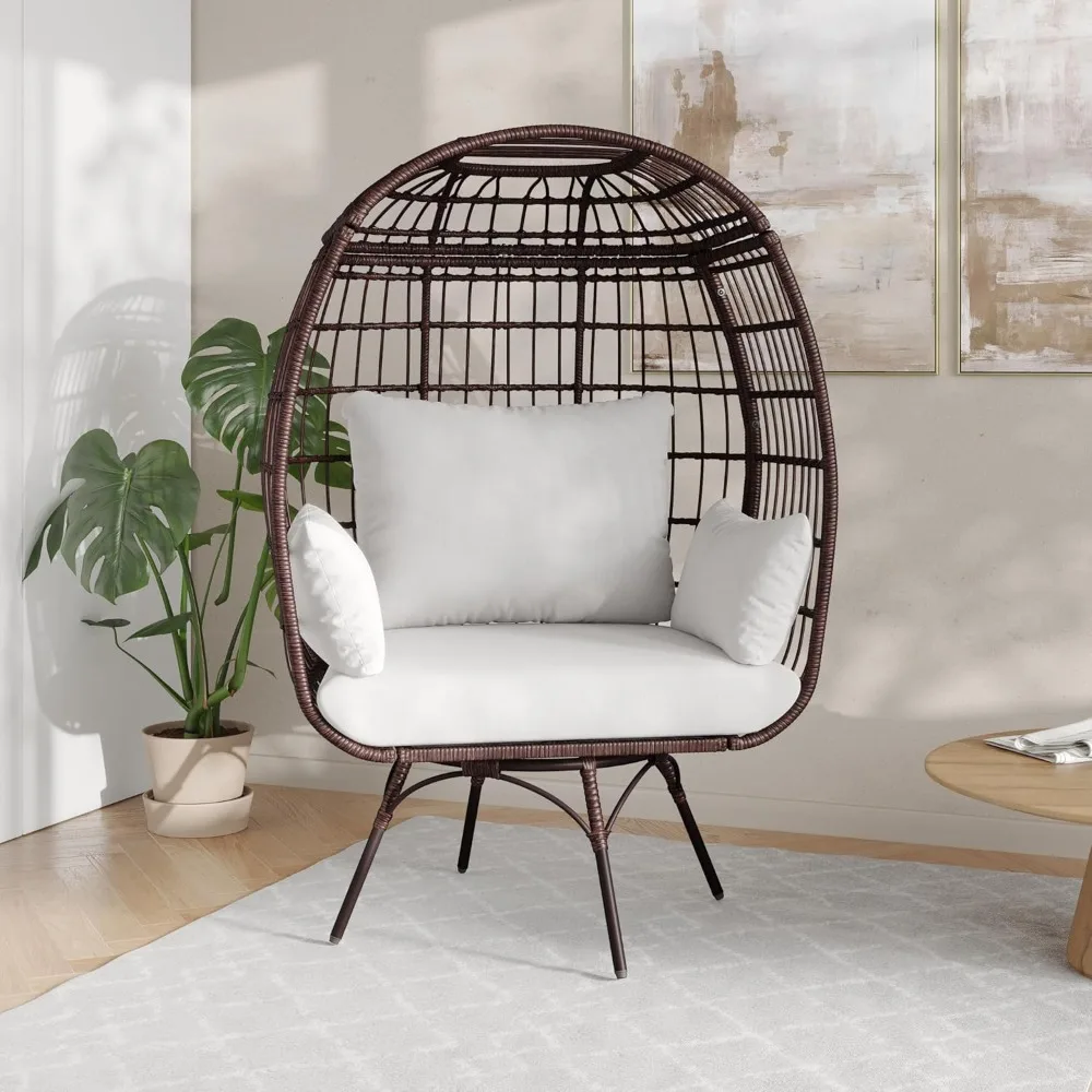 

Zola Commercial Indoor/Outdoor Swivel Lounge Chair, Oversized Wicker Egg Chair, 360 Degree Swivel, High Back, Customized