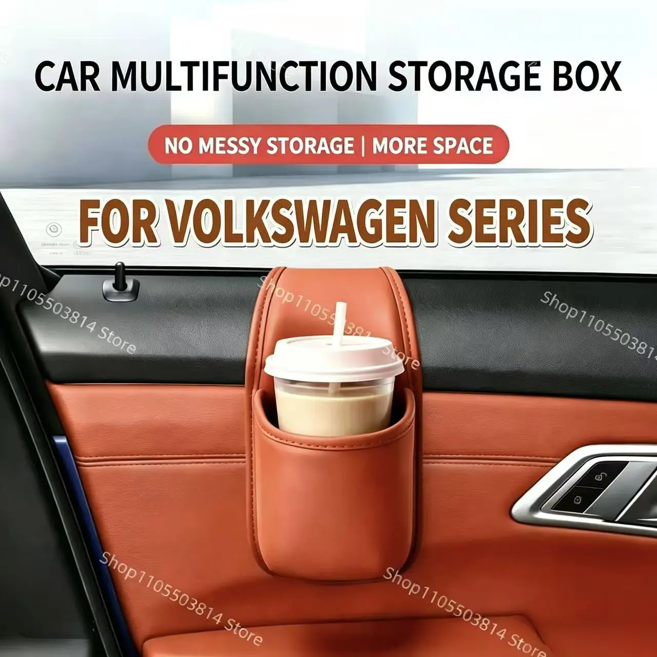 For Volkswagen Car Door Hanging Storage Box Glass Gap Storage Bag Cup Holder Multifunctional Water Bottle Organizer Accessories