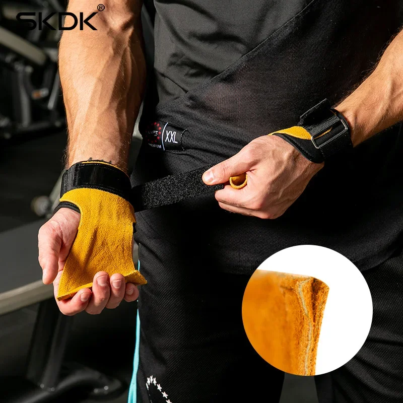 Crossfit 1 paio Gimnasio Fitness impugnatura in pelle ginnastica guardia protezioni per il palmo guanto Pull Up sollevamento pesi guanto Academia