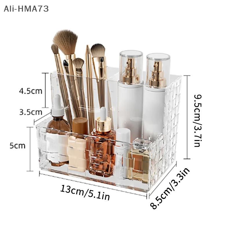 

Transparent desktop organizer makeup box lipstick multifunctional pen holder students dormitory with compartment shelf