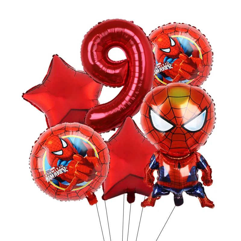 Avengers Marvel Hero Spider Man The Hulk Captain America Round Aluminum Balloon Birthday Party Set Decoration