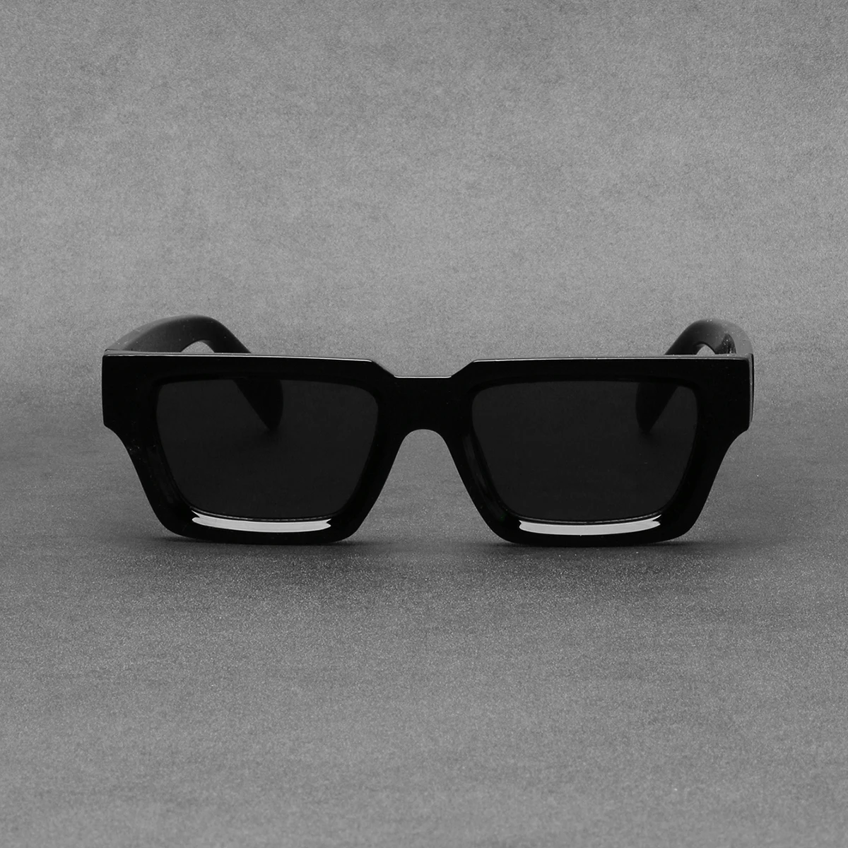 Ruiao-gafas de sol rectangulares para hombre y mujer, lentes de sol rectangulares con montura gruesa y pequeña, color negro, a la moda, para verano,