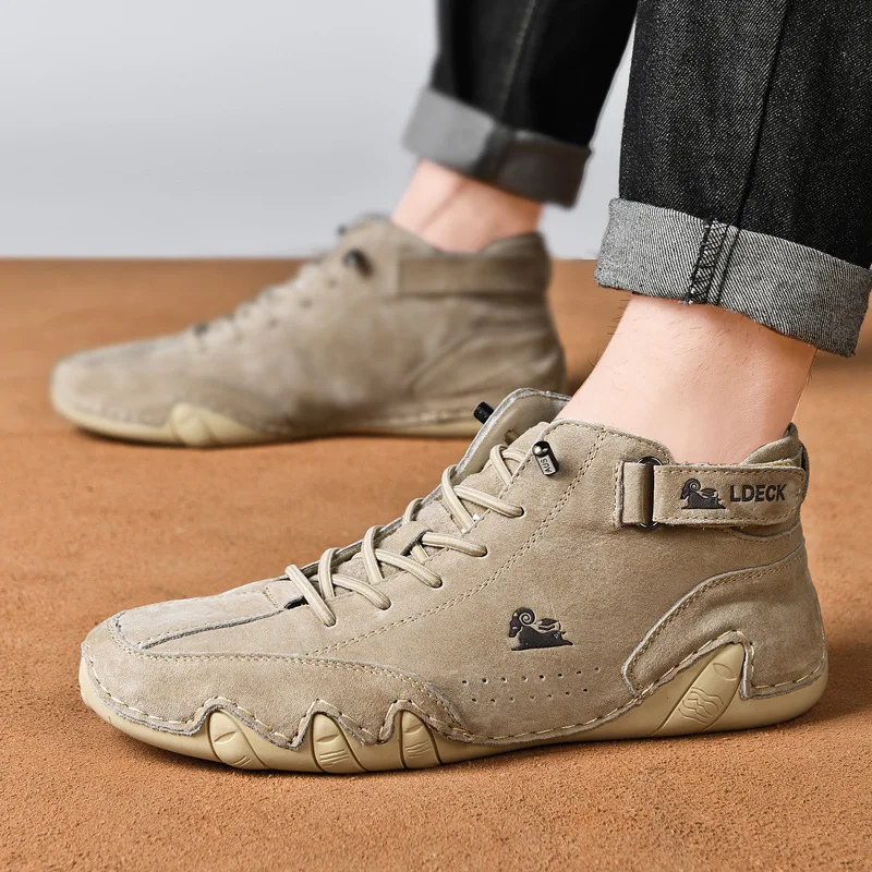 Botas de cuero de felpa para hombre, zapatos de lujo, Zapatillas altas, calzado informal, novedad de invierno, 2022