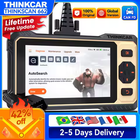 Lifetime Free Update THINKCAR THINKSCAN 662 OBD2 Scanner CANFD Bi-drirectional Control ECM/Transmission/ABS/SRS Diagnostic Tool