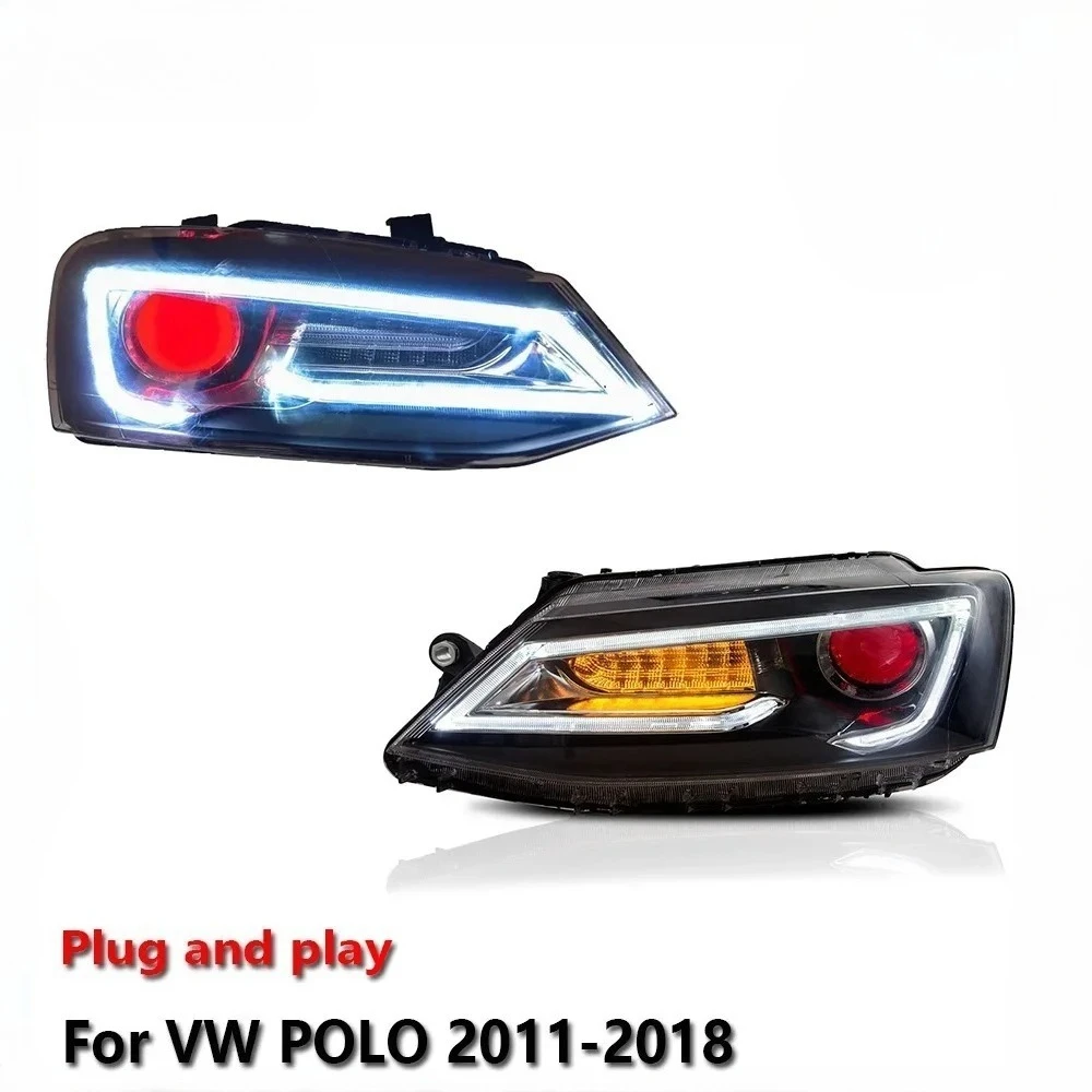 

Car LED Upgrade Headlight Accessories For Volkswagen Polo 2011-2018 DRL Brake Turn Signal Lamp Plug and Play