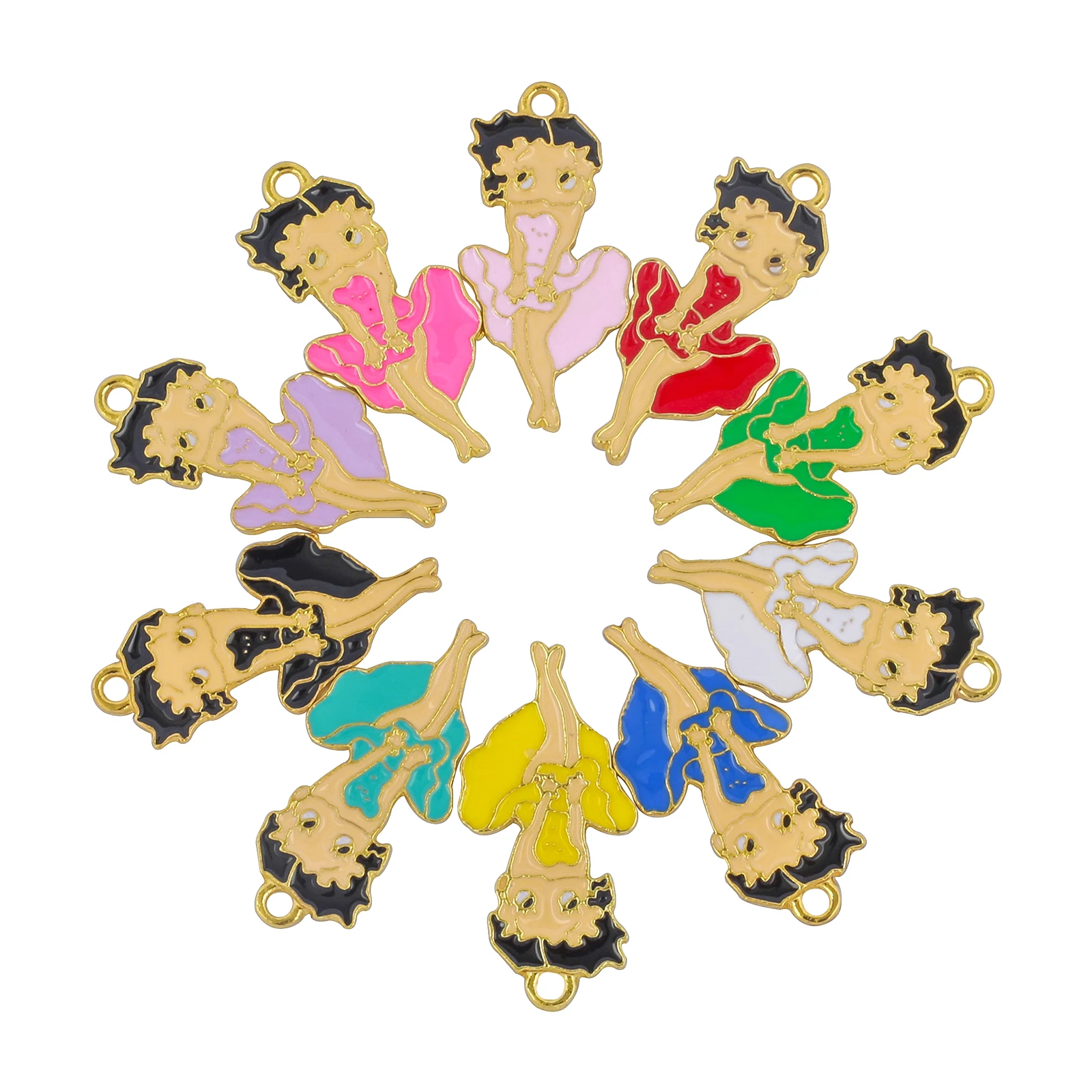 

10pcs Alloy Girl Betty Charms Fit For DIY Jewelry Making DGR003-DGR006