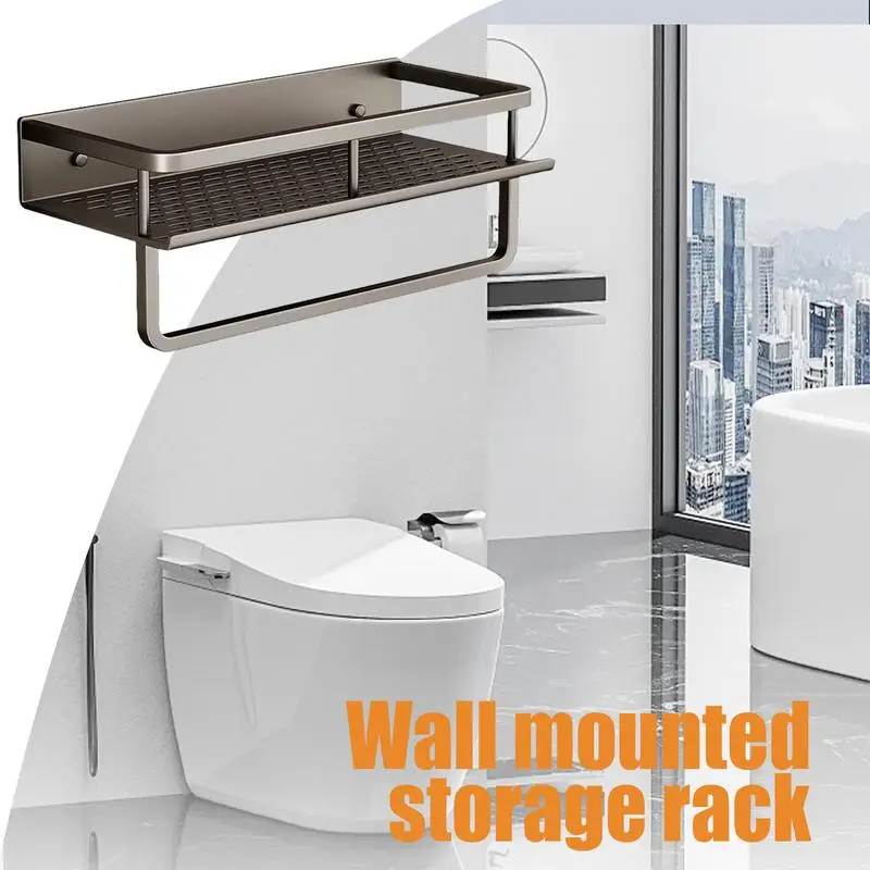 Bathroom Wall Mount Organizer Bathroom Wall Floating Shelves Draining Bathroom Storage Shelf Drill Free Wall Floating Shelves