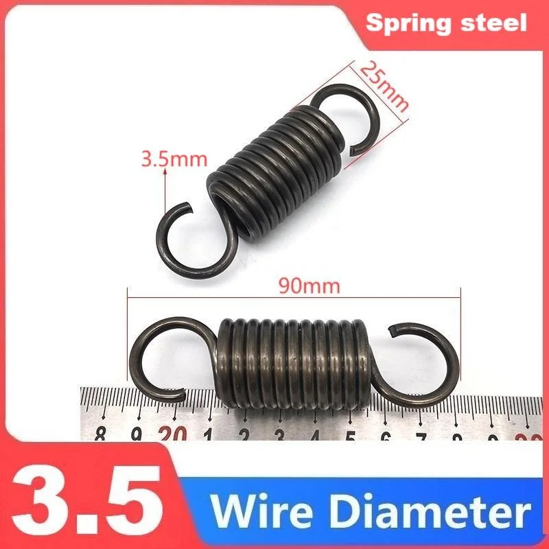 Resorte de gancho único de acero con resorte, resorte de tensión, diámetro del cable 3,5 mm, diámetro exterior 20/25/30 mm, longitud 80/100/120/180/200/220/250/280/300 mm.