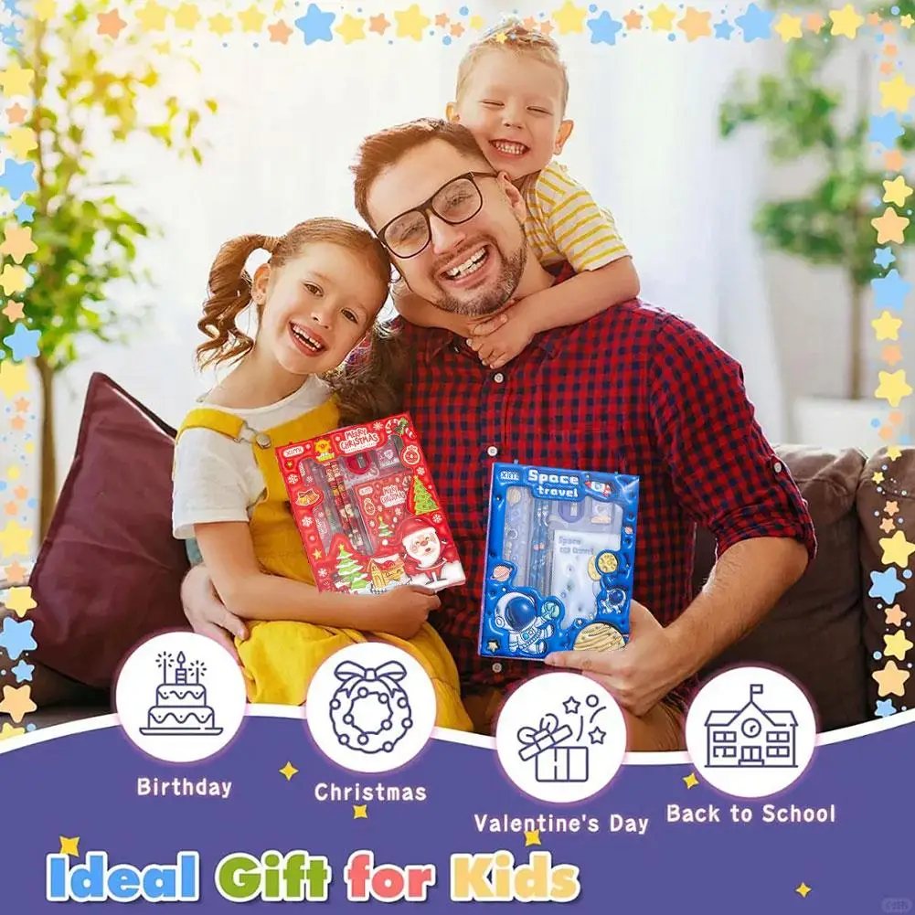 Brand-new 1pc Children's Stationery Sets Cute 6 In 1 Stationery Set Kindergarten Birthday Gift Study Pencils Stationery Set