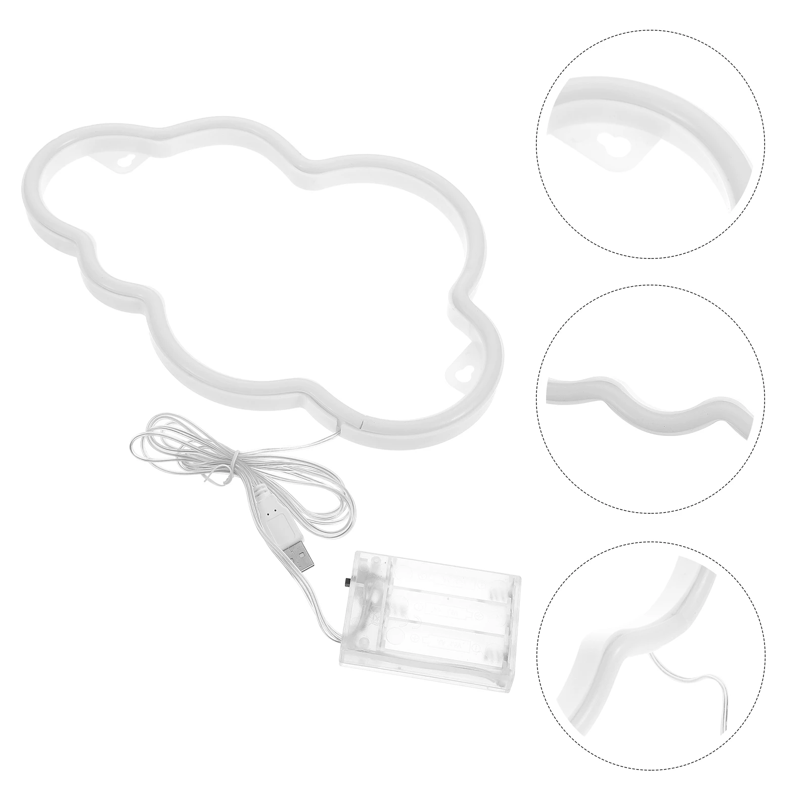 

1Set Led Cloud Shape Neon Light Hanging Wall Decorative Lamp For Home Bedroom Party Festival Creative Night Light With Warm Glow