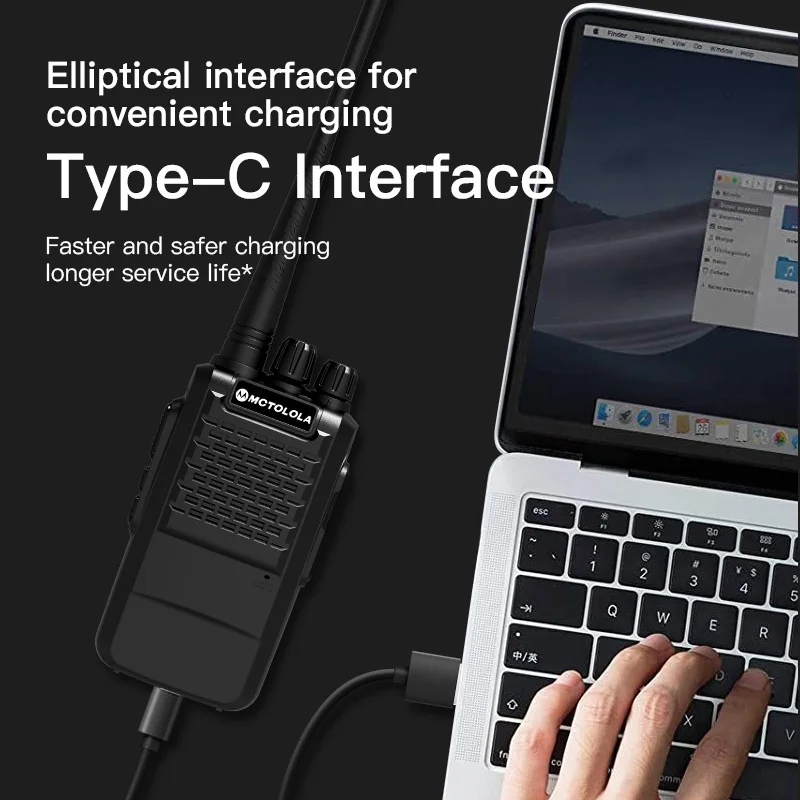 Tragbares Zwei-Wege-Walkie-Talkie MOTOLOLA V4 UHF mit erweiterter Standby-Zeit von 15 Tagen, staubdicht und langlebigem analogem Walkie-Talkie