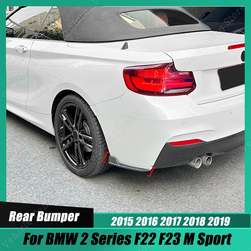 

2Pcs Rear Side Bumper Spoiler Protector Body Kits Tuning Gloss Black/Carbon Look ABS For BMW 2 Series F22 F23 M Sport 2015-2019