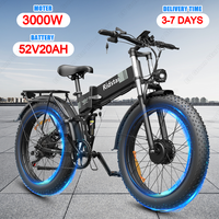 Ridstar H26 Pro Electric Bicycle 3000W Powerful Motor 52V20AH Battery Foldable Electric Bike 26*4.0 inch Fat Tire Mountain Ebike