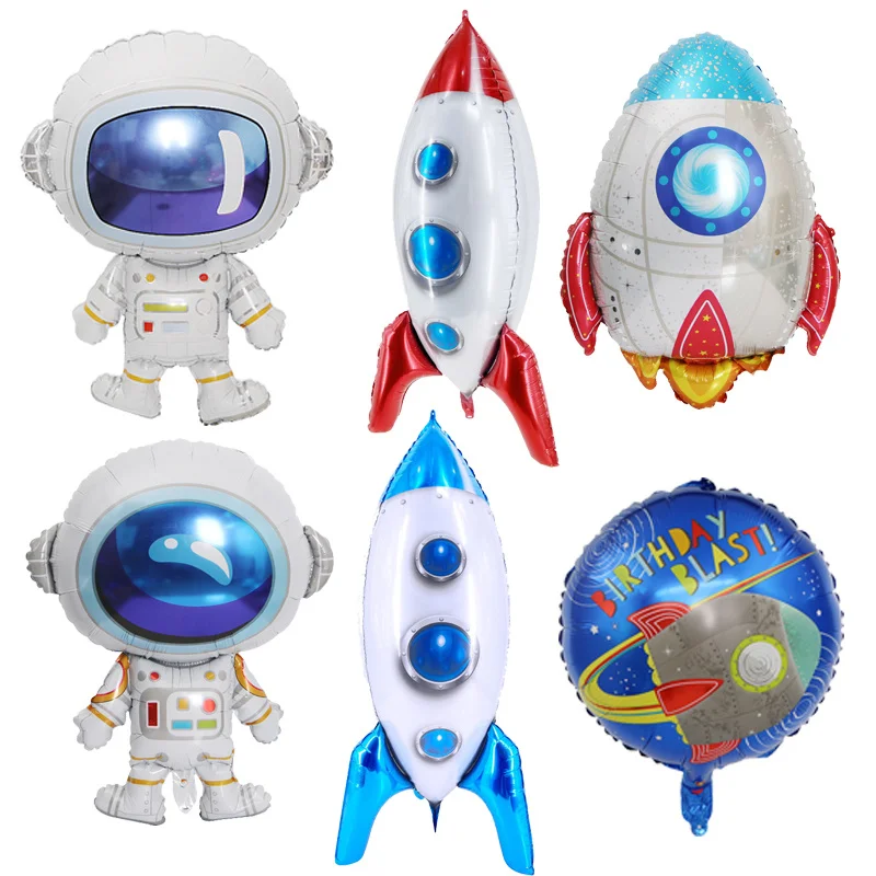 Space Rocket Balloon Astronaut Toy Balloon Children's Birthday Science Fiction Theme Party Arrangement Astronaut Balloon