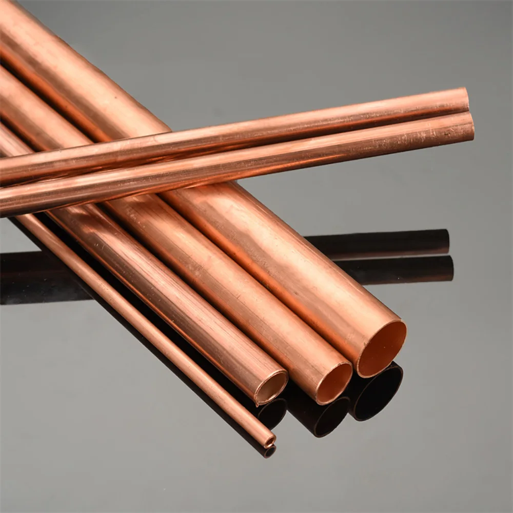 500mm Hard Copper Round Tube Straight Pipe OD 6/7/8/9/10/11/12/14/16/20/30/35mm 99.9%Pure Coppers Hollow Tubes Tubing DIY Crafts