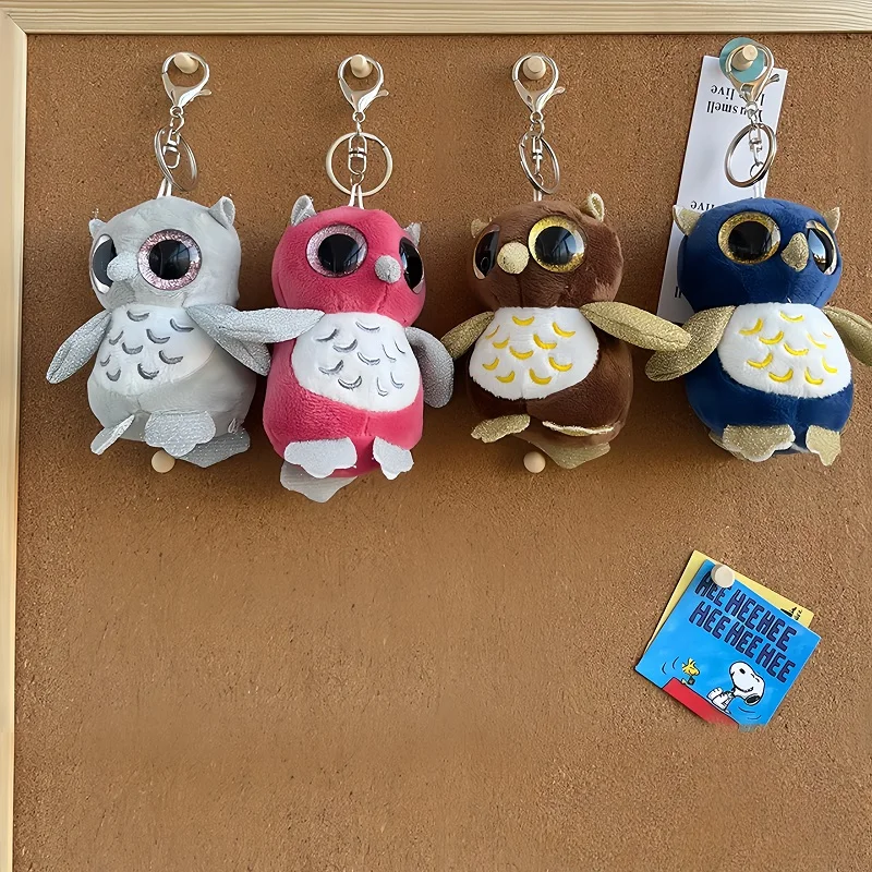 

13cm Cute Big Eye Owl Plush Keychain Soft Stuffed Animal Charm Backpack Pendant for Women Girls Boys Bag Accessories Lovely Gift