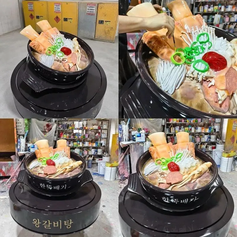 Custom Simulated Beef Egg Noodle Sculpture 3D Printed Fiberglass Statue for Store Signage and Outdoor Decoration Display