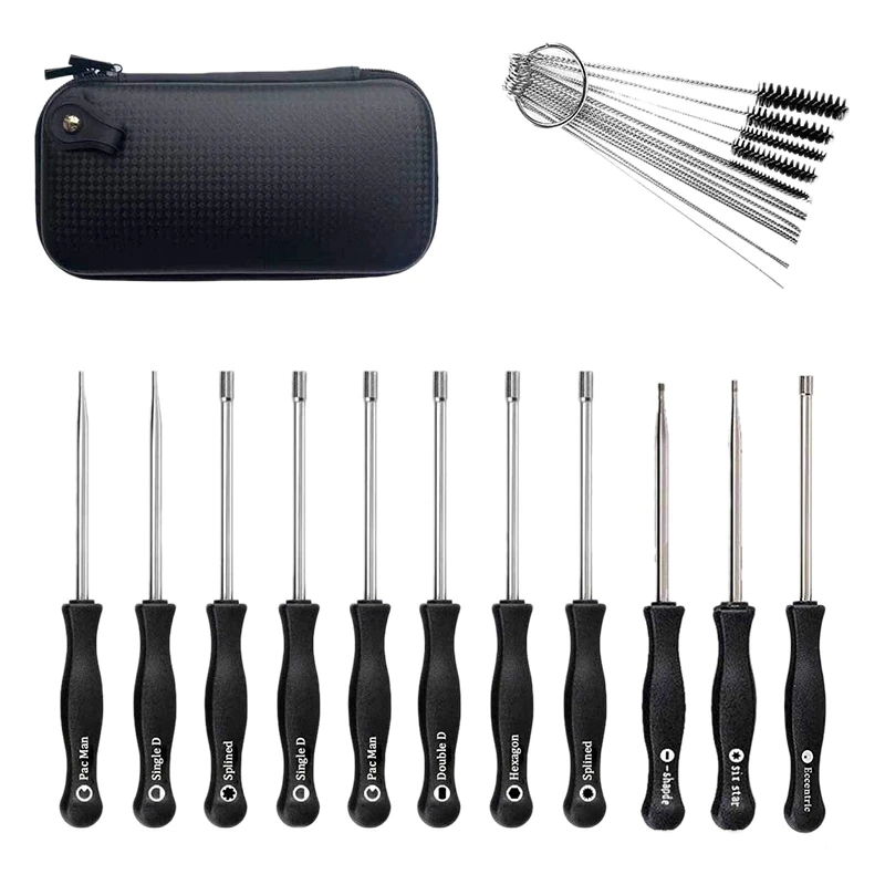 11Pcs Carburetor Adjustment Screwdriver Tool Kit with Carb Cleaning Needles Brushes Fit for Common 2 Cycle Carburator