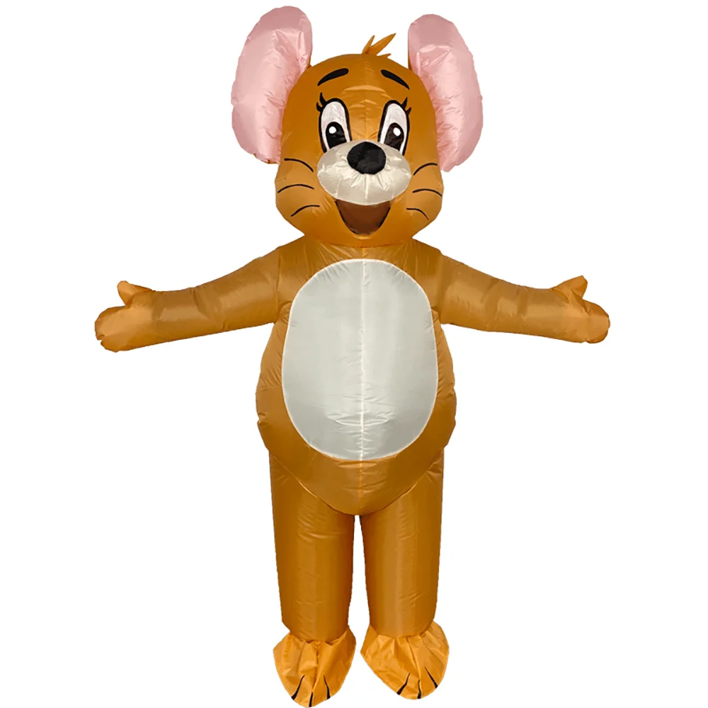 Opblaasbaar Mickey & Minnie cosplay kostuum voor volwassenen, blauw, voor Kerstmis, Halloween, feestjes en optredens.